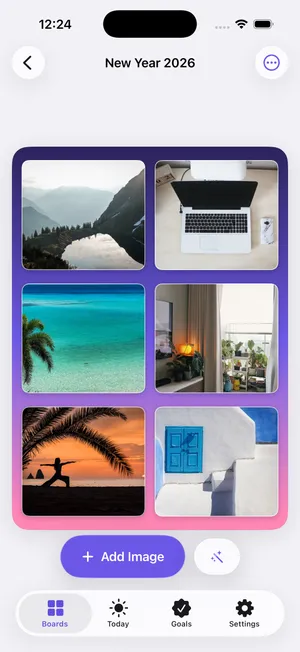 Building a vision board collage in Wishframe