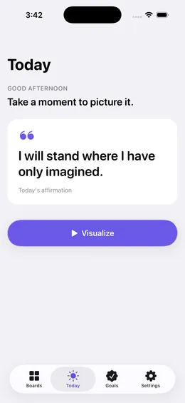 Today's affirmation in Wishframe